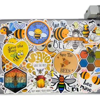 50pcs Uložiť Včely Roztomilý včiel medonosných Legrační Karikatúra Hmyzu Zápisník Papiernictvo Telefón, Notebook Bicykel, Motocykel, Auto Nepremokavé Nálepky
