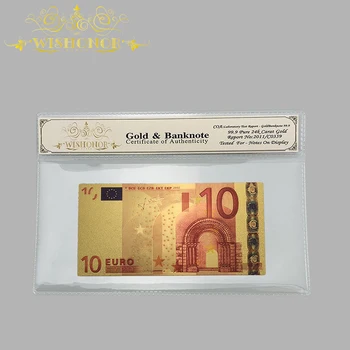 Veľkoobchod Farby Eurových Bankoviek 20 Euro Bankoviek v 24k Zlatom S Plastovými COA Rám Pre Dary a Zbierky