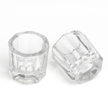 2 ks Mini Krištáľové Sklenené Misky Octagon Misy Pohár Nail Art Cup Crystal Art Pre Miešanie Prášok Jar Zariadenia Kvapaliny Nechtov Nástroj Acr H1L3