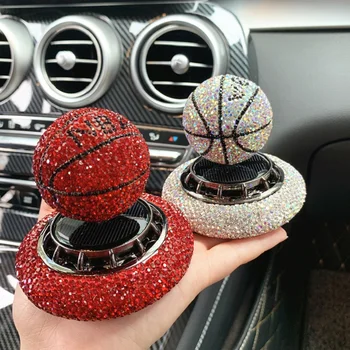 Auto Tuhý Parfum Aromaterapia Diamond-studded Basketbal Solárne Auto Parfum Dekorácie Rotujúce auto freshner auto vôňa
