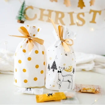 Vianočný Darček Taška vianočné cukrovinky taška Svadobné Party Šnúrkou Taška Vianočné Dekorácie pre Domov Nový Rok 2021 Darčeky