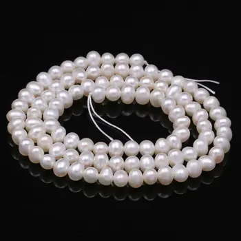 Hot Predaj Kolo White Pearl Perličiek Prírodné Sladkovodné Barokový Perly na Náhrdelníku Náramok Šperky Čo DIY Ženy Darček Veľkosť 4-5mm