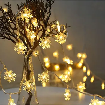 2M 10LED šťastné a Veselé Vianoce, Výzdoba Pre Domáce Nový Rok 2022 Garland Víla String Svetlo Navidad Vianočné Ozdoby Snowflake String Svetlo