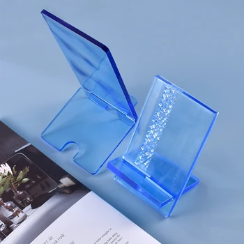 Crystal Epoxidové Živice Formy Mobil Držiak DIY Remesiel Odlievanie Nástroj Tablet Držiak na Mobilný Telefón Stojan Silikónové Formy