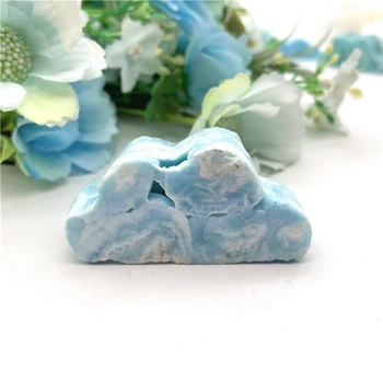 Krásne Prírodné Larimar Crystal Oblaky v Tvare Kryštálu Kameň, Ručne Vyrezávané Kamene Dary Uzdravovania Dekor Prírodné Kamene a Kryštály
