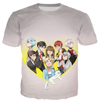 Anime Mystic Messenger T Shirt Muži/ženy 3D Vytlačené T-shirts Letné Módy Bežné Harajuku Štýl Tričko Streetwear Topy