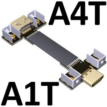 A-NA Krátke kompatibilný s HDMI Typ Plochý Predlžovací Kábel Štít Šikmého HDMI-compatibe 2.0 Skrutky Držiak Pre grafický procesor (GPU Grafika