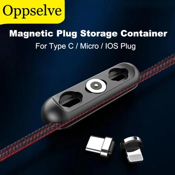 Magnetické kábel Kábel Adaptéra Hlavu Úložný Box Pre iPhone Typu C konektor Micro USB Prenosný Kontajner Organizátor Pre iPhone Magnet Nabíjačka Sviečky