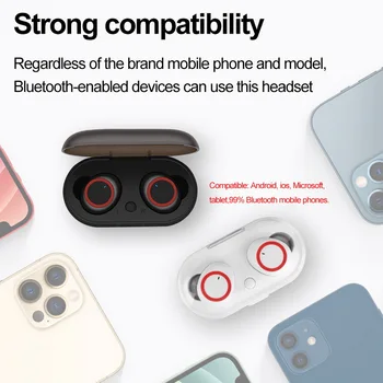 Y50 TWS Bezdrôtové Slúchadlá s Mikrofónom Plnenie Políčko Bluetooth Slúchadlo Hluku Cancle Slúchadlá Slúchadlo pre Apple IPhone Xiao Telefón 4