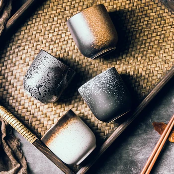 Vysoká Teplota Odolný Keramický Pohár Vody Japonský Štýl Teacup Kameniny Keramické Ručne maľované Šálky Kuchyne Drinkware Káva 0