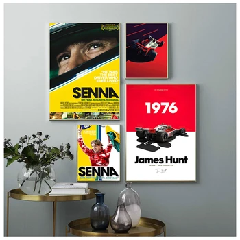 Ayrton Senna F1 Formula Legend Star Šampión Pretekárske Auto Plagát Na Stenu Umelecké Plátno, Vytlačí Vintage Maľovanie Pre Domáce Izba Dekor