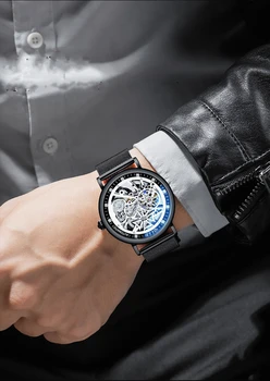 QLLS Luxusné Značky Hodinky Automatické mechanické pánske Vysoko Kvalitné Hodinky Mužov Business Bežné Ocele Pánske Náramkové hodinky Erkek Kol Saati 0