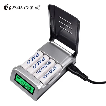 PALO 1.2 V NI-MH 3000mAh AA nabíjateľné batérie pre kamery hračka + LCD smart AA batérie, nabíjačky pre batérie typu AA AAA nabíjateľné batérie