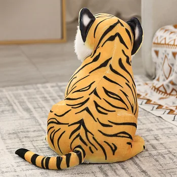 1pc 25-55 CM Realisticky Sedieť Tiger Plyšové Hračky Mäkké voľne Žijúcich Zvierat Simulované Tiger Jaguar Bábika Deti detský Vianočný Darček Domova