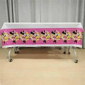 108*180 cm Obrus Minnie Mouse Cartoon Deti, Dievčatá Narodeniny Jednorazové Dekorácie Tablecover Narodeninovej Party Dodávky