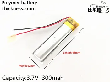 3,7 V 300mAh 501248 Lithium Polymer Li-Po li ion Nabíjateľnú Batériu buniek Pre Mp3 MP4 MP5 GPS, PSP, mobilné bluetooth