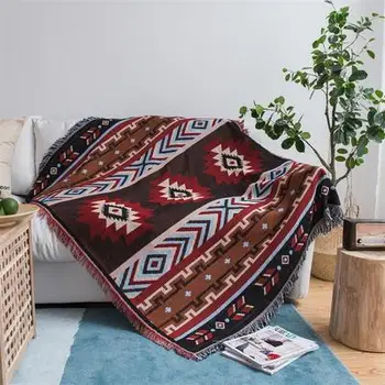 Nordic vidieka gauč deka Geometrické bielizeň gobelín obývacia izba dekorácie Húb koberec 130x160cm 0