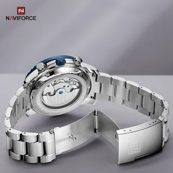 Luxusné Značky NAVIFORCE Mechanické Hodinky Pre Mužov Módneho priemyslu Automatický Dátum Náramkové hodinky Vodeodolné 10ATM Ocele Kapela Hodinky 0