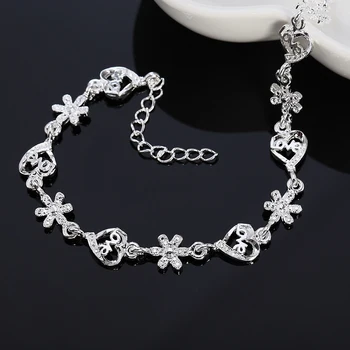 Nádherné strieborné Prívesky snowflake pre ženy roztomilý ušľachtilý náramok módne kúzlo šperky, svadobné party pečiatkou , LH010