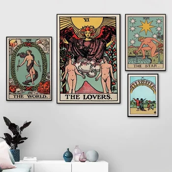 Moderné Celebrity Karty Plagát Milovníkov Tarot Wall Art Obrázky, Maľovanie Na Svete Skúšania Abstraktné Vytlačí Obývacia Izba Domova 4