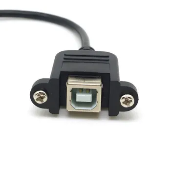 90 Stupňov Doľava Šikmého Micro USB 5pin Samec na USB B Ženské Panel Mount Typ Kábla 20 cm s pomocou Skrutiek