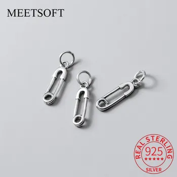 MEETSOFT 925 Silver skvelý Dizajn Pin Modelovanie Kúzlo Klasický Dizajn Ručné Náhrdelník Príslušenstvo Šperky Čo Zistenia