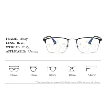 Nový anti-blue business Progresívna multifokálna okuliare na čítanie mužov smart zoom okuliare na čítanie ženy, ďaleko v blízkosti presbyopic okuliare