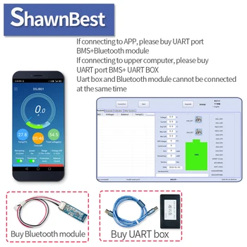 30. Smart BMS Podporu Bluetooth APP Stavu Batérie 40a 60a 80a 100a Port Bežné Batérie Lítiové Batérie, Ochrana Rada 3