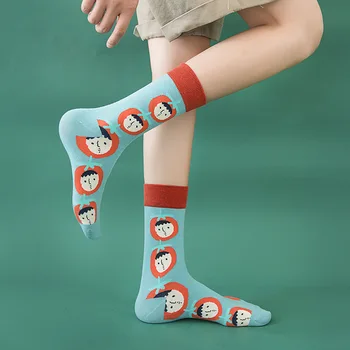 Novinka Streetwear Módy Športové Ponožky Ženy Kawaii Karikatúra Roztomilý Zábavné Ponožky Mäkké Priedušné Harajuku Skateboard Dlhé Ponožky
