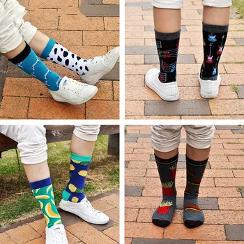 Na prízemí AB Zodpovedajúce Unisex Ponožky Rôznych Dizajn Vtipné Kombinácie Bavlny Dlho Ženy Muži Radi Calcetines Darčeky pre Milovníkov