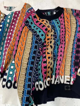 2021 cashmere žien sveter úžasné jumper elegantné jersey mujer zimné sueters de mujerunique raainbow farebný pulóver