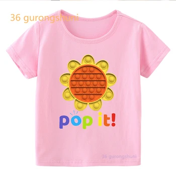 Zviera žaba Pop t tričko pre dievčatá oblečenie deti tshirt dievča Pop ryby slnečnice tlač grafické t košele, deti oblečenie chlapec To