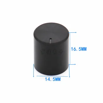 10 Kus 14.5 × 16.5 MM čierny plastový gombík kvet hriadeľ potenciometer gombík hlasitosti zvuku nastavenie gombíka spp