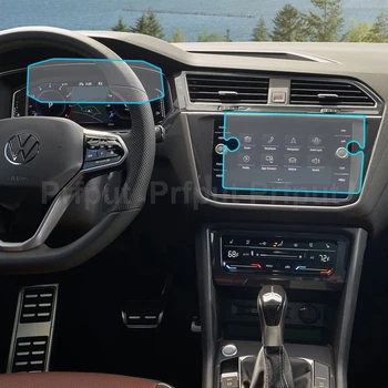 Auto Navigtion Tvrdené Sklo LCD Displej Ochranný Film Nálepky Stráže Pre Volkswagen Tiguan 2021 2022 Panel