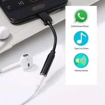 USB C do 3,5 mm výstup pre Slúchadlá/Slúchadlá Kábel, Adaptér,Typ C 3.1 Muž Port, 3,5 mm Žena Stereo Audio konektor pre Slúchadlá a Aux Connecto#8