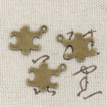 30pcs Charms obrazová Skladačka Autizmus Povedomia 20x14mm Antické Bronzové Strieborná Farba Prívesky, Takže DIY Ručne vyrábané Šperky Tibetskej