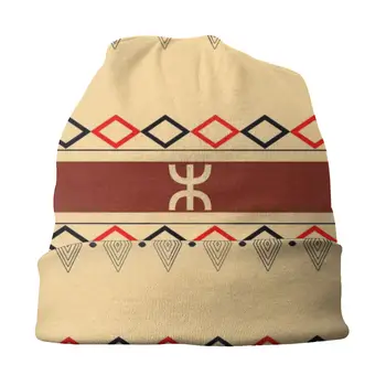 Unisex Kapoty Zime Teplé Pletenie Klobúk Vintage Amazigh Berberi Symbol Čiapky Čiapky Dospelých Tifinagh Čiapočku Klobúk Vonkajšie Lyžiarske Spp