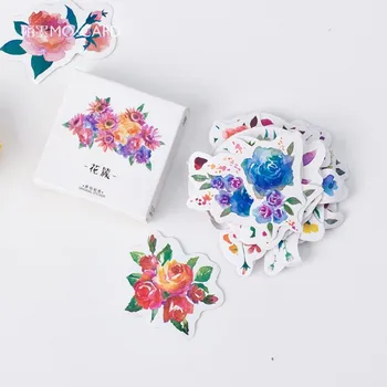 45pcs kytice kvetov Kvetinový mini papierové nálepky dekorácie DIY album denník plánovač scrapbooking label nálepka kawaii kancelárske potreby