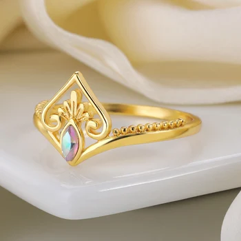 Dobrotivý Etnických kvapka Vody tvarované CZ Prstene pre Ženy Lady Luxusné Vykladané Zirkón Elegantné Svadobné na Svadobný Obrad Strany Šperky