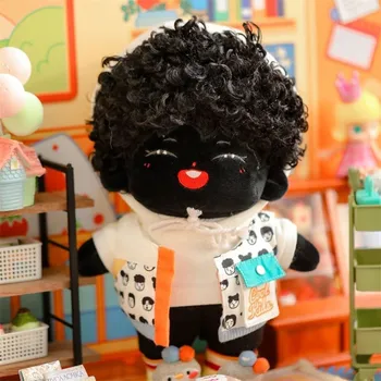 Nahé Baby Doll 20 cm Plyšové Bábika celého Tela Black Roztomilý s Úsmevom Bavlna 20 cm Plyšové Bábika